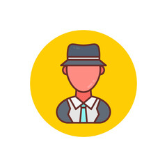 Male Detective icon in vector. Logotype