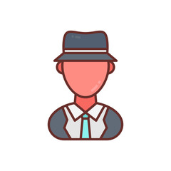 Male Detective icon in vector. Logotype