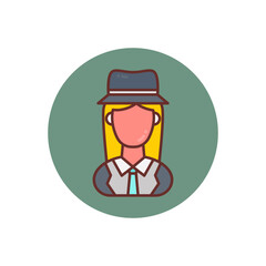Female Detective icon in vector. Logotype