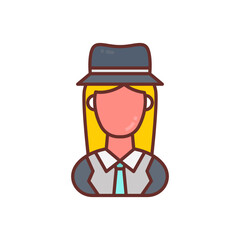 Female Detective icon in vector. Logotype