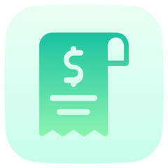 bill flat gradient icon