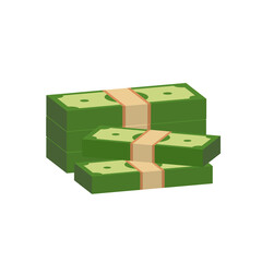 Vector dollar bank note and coin, icon illustrations and vector