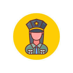 Policewoman icon in vector. Logotype
