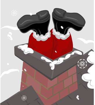 Santa Chimney Illustration