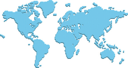  world map made up of 3d pillars