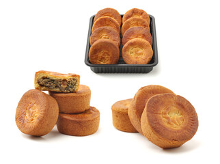 Mid-Autumn Festival moon cake on white background