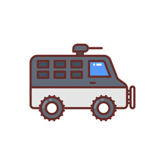 Police Armored Vehicle icon in vector. Logotype