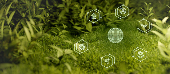 Environment and ecology concept Environment, Society and Corporate Governance contributions to environmental and social 3D Render