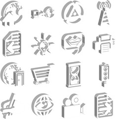 3D Internet web icon series set
