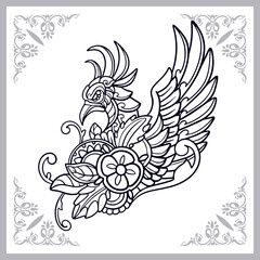 Phoenix bird zentangle arts isolated on white background