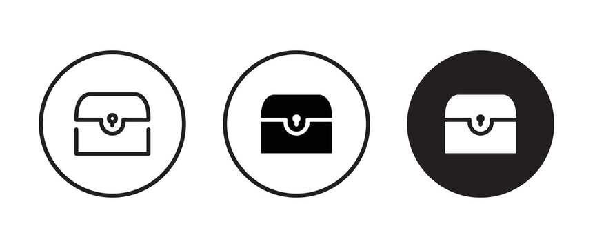 treasure chest icon, vector, sign, symbol, logo, illustration, editable stroke, flat design style isolated on white linear