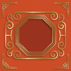 Chinese frame with oriental Asian elements