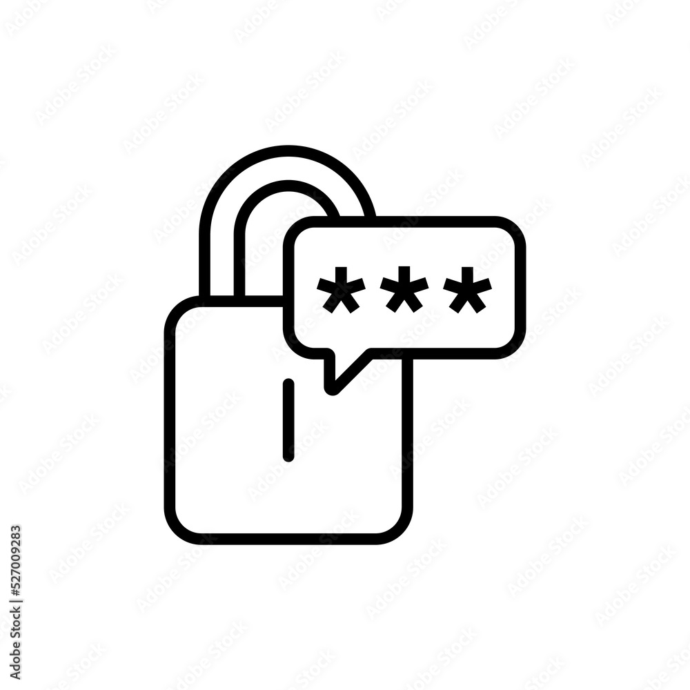 Poster hidden password icon design. simple illustration of a padlock for a security symbol