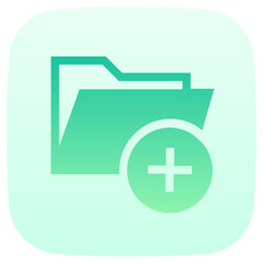 Obraz premium add folder flat gradient icon
