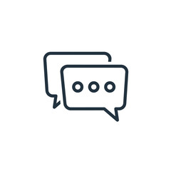 Message icon isolated on a white background.  Message, communication, chat symbols for web and mobile apps.