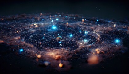 Abstract space background. Constellations and nebulae, horoscope and predictions. Universe. 3D illustration.