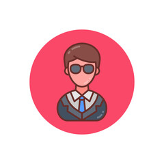Bodyguard Male icon in vector. Logotype