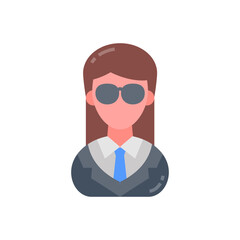 Bodyguard Female icon in vector. Logotype
