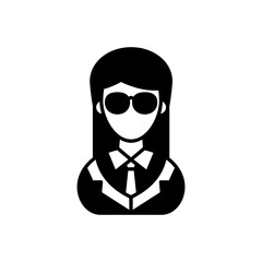 Bodyguard Female icon in vector. Logotype