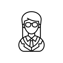 Bodyguard Female icon in vector. Logotype