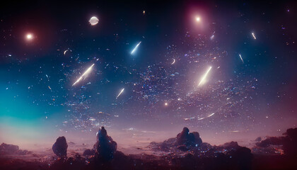 Fototapeta premium Abstract space background. Constellations and nebulae, horoscope and predictions. Universe. 3D illustration.