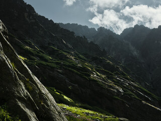 Vysoke Tatry (High Tatras) rocky mountains and sunlight, Slovakia, Europe