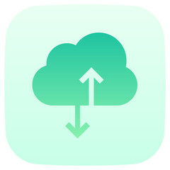 cloud computing flat gradient icon