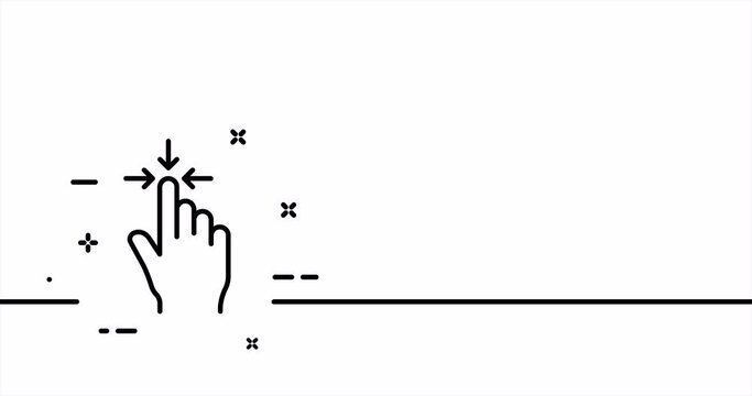 Zoom button. Arrows, zoom in, make full screen, hide, close, exit full screen, decrease. Window work concept. One line drawing animation. Motion design. Animated technology logo. Video 4K