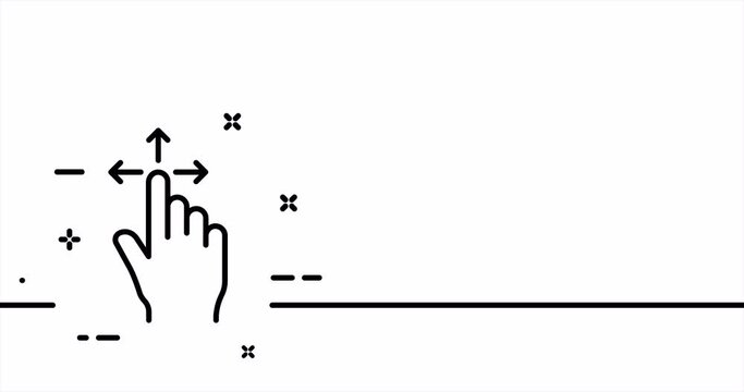 Zoom button. Arrows, zoom in, make full screen, hide, close, exit full screen. Window work concept. One line drawing animation. Motion design. Animated technology logo. Video 4K
