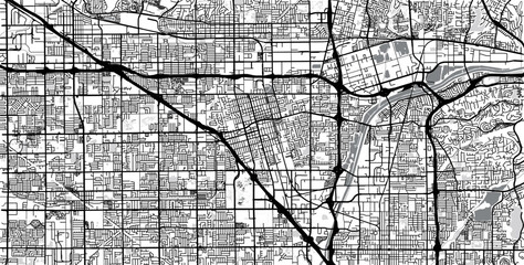 Obraz premium Urban vector city map of Anaheim, California , United States of America