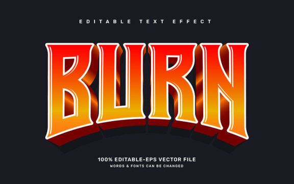 Fire Burn editable text effect template