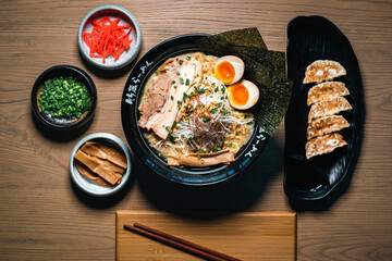 Japanese Tonkotsu Ramen with Gyoza
