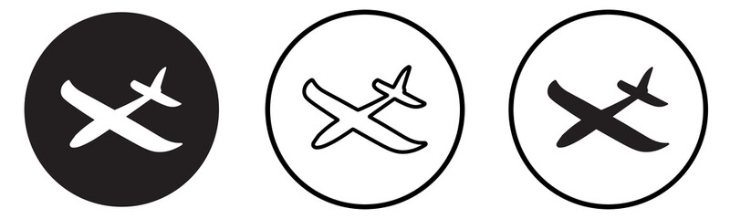 Glider airplane. Icons Vector illustration