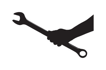 a hand-held wrench. Vector illustration