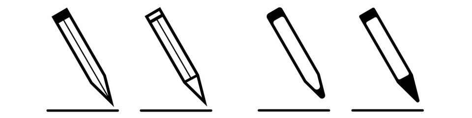 Pen and pencil icon set in line stile. Outline vector illustration.