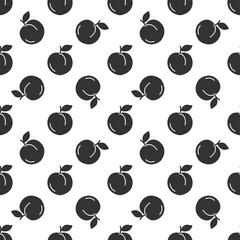 Black peach seamless pattern background.