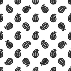Black avocado seamless pattern background.