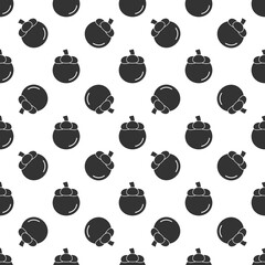 Black mangosteen seamless pattern background.