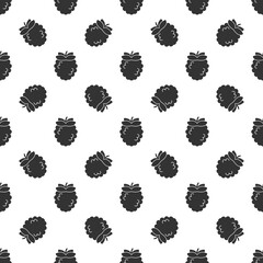 Black berry seamless pattern background.