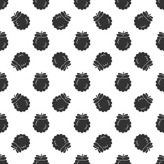 Black custard apple seamless pattern background.