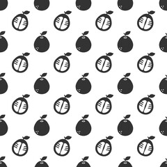 Black pomelo seamless pattern background.