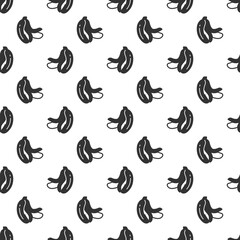 Black banana seamless pattern background.