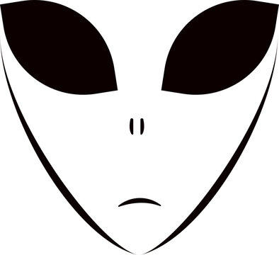 creepy alien head stencil image. Good for prints on clothes and as a graphic resource