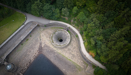 Ladybower Reservoir at Peak District - top down view - travel photography