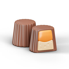 Chocolate candy icon Isolated 3d render Illustration