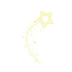 starry night, falling star, fireworks, twinkle, glow, glitter star, star over christmas vector illustration