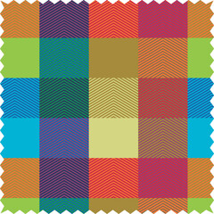 Colorful chess print design. Modern fabric.