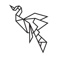 bird origami illustration design. line art geometric for icon, logo, design element, etc