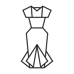 Fototapeta na wymiar dress origami illustration design. line art geometric for icon, logo, design element, etc