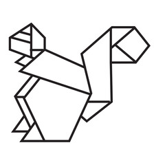 squirrel origami illustration design. line art geometric for icon, logo, design element, etc